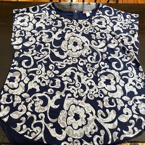 WOMAN'S 2XL SUPERLINE BLUE GRAY WHITE JERSEY TOP